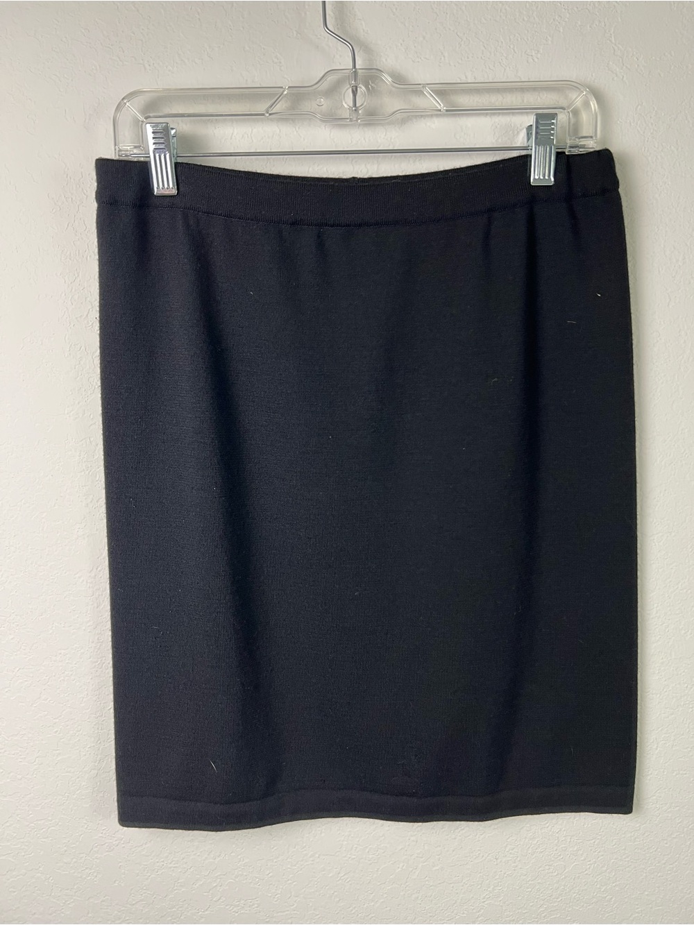 Wolford Black Virgin Wool Blend Knit Pull On Mini Skirt Office Fall Evening